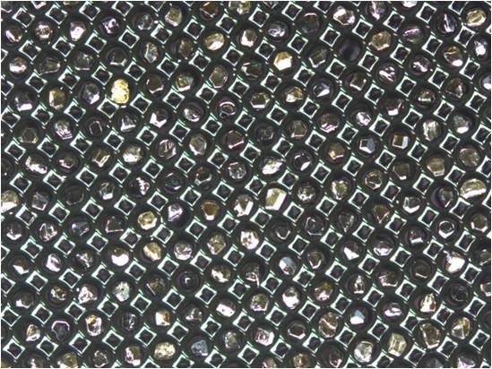 Metal specimen with shoot by stereo microscope and LED lighting source